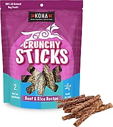 KOHA Crunchy Sticks Limited Ingredient Beef & Rice Dog Treats, 10.58-oz bag