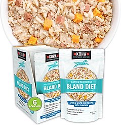 KOHA Limited Ingredient Bland Diet Sensitive Stomach Lamb & White Rice Wet Dog Food, 12.5-oz pouch, case of 6
