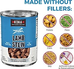 KOHA Lamb Stew High Protein Limited Ingredient Wet Dog Food, 12.7-oz can, case of 12 slide 2 of 7