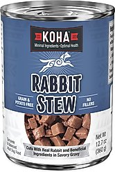KOHA Rabbit Stew High Protein Limited Ingredient Wet Dog Food, 12.7-oz can, case of 12