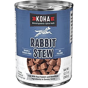 KOHA Rabbit Stew High Protein Limited Ingredient Wet Dog Food, 12.7-oz can, case of 12