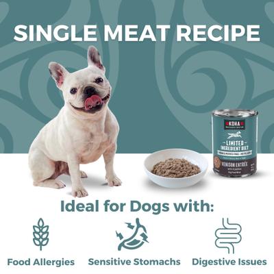 Show full view: KOHA Limited Ingredient Diet Venison Entree Grain-Free Wet Dog Food, 13-oz can, case of 3 slide 4 of 9