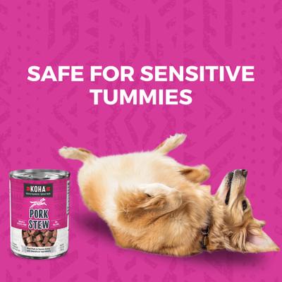 Show full view: KOHA Pork Stew High Protein Limited Ingredient Wet Dog Food, 12.7-oz can, case of 12 slide 6 of 9