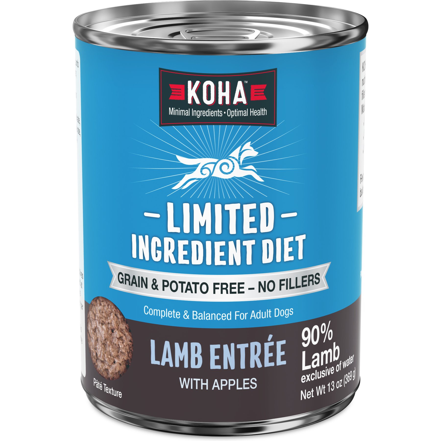 KOHA Limited Ingredient Diet Lamb Entree Grain-Free Wet Dog Food, 13-oz can, case of 12