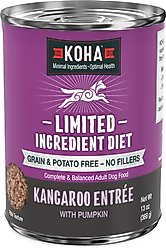 KOHA Limited Ingredient Diet Kangaroo Entree Grain-Free Wet Dog Food, 13-oz can, case of 3