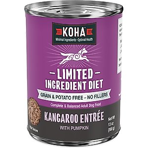 KOHA Limited Ingredient Diet Kangaroo Entree Grain-Free Wet Dog Food, 13-oz can, case of 3