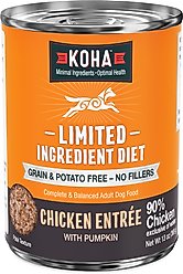 KOHA Limited Ingredient Diet Chicken Entree Grain-Free Wet Dog Food, 13-oz can, case of 12