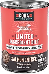 KOHA Limited Ingredient Diet Salmon Entree Grain-Free Wet Dog Food, 13-oz can, case of 12