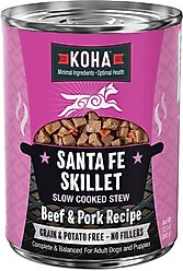 KOHA Santa Fe Skillet Slow Cooked Stew for Dogs Wet Dog Food, 12.7-oz can, case of 12