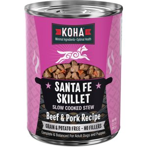 KOHA Santa Fe Skillet Slow Cooked Stew for Dogs Wet Dog Food, 12.7-oz can, case of 12