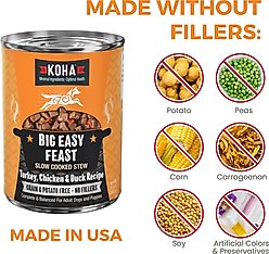 KOHA Big Easy Feast Slow Cooked Stew High Protein Wet Dog Food, 12.7-oz can, case of 12 slide 2 of 6