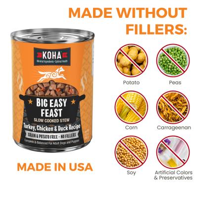 Show full view: KOHA Big Easy Feast Slow Cooked Stew High Protein Wet Dog Food, 12.7-oz can, case of 12 slide 7 of 8