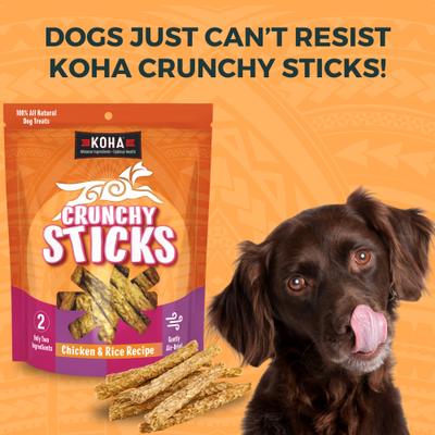 Show full view: KOHA Crunchy Sticks Limited Ingredient Chicken & Rice Dog Treats, 10.58-oz bag slide 5 of 6