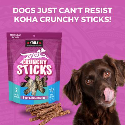 Show full view: KOHA Crunchy Sticks Limited Ingredient Beef & Rice Dog Treats, 10.58-oz bag slide 5 of 6