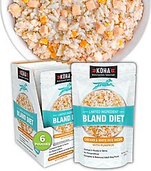 KOHA Limited Ingredient Bland Diet Sensitive Stomach Chicken & White Rice Wet Dog Food, 12.5-oz pouch, case of 6