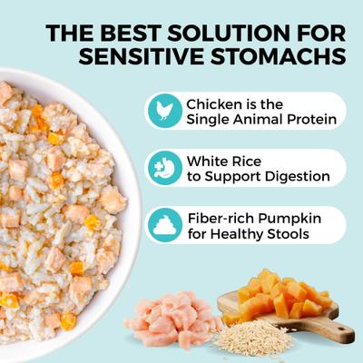 Show full view: KOHA Limited Ingredient Bland Diet Sensitive Stomach Chicken & White Rice Wet Dog Food, 12.5-oz pouch, case of 6 slide 3 of 10