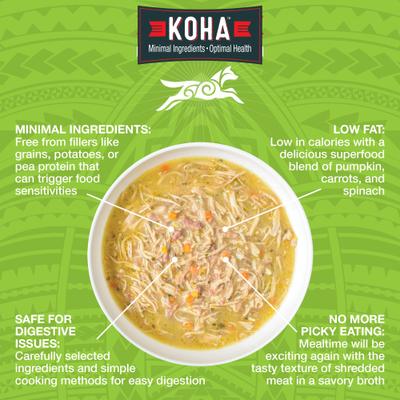 Show full view: KOHA Pure Shreds Chicken & Duck Entree High Protein Wet Dog Food, 12.5-oz can, case of 12 slide 3 of 8