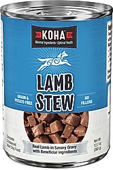 KOHA Lamb Stew High Protein Limited Ingredient Wet Dog Food, 12.7-oz can, case of 12