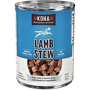 KOHA Lamb Stew High Protein Limited Ingredient Wet Dog Food, 12.7-oz can, case of 12