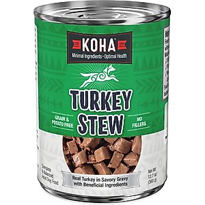 KOHA Turkey Stew High Protein Limited Ingredient Wet Dog Food, 12.7-oz can, case of 12