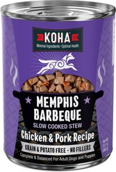 KOHA Memphis BBQ Slow Cooked Stew High Protein Wet Dog Food, 12.7-oz can, case of 12