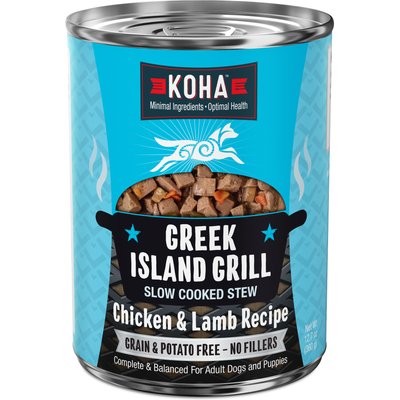 KOHA KOHA Greek Island Grill Slow Cooked Stew High Protein Wet Dog Food, 12.7-oz can, case of 12