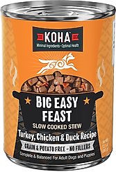 KOHA Big Easy Feast Slow Cooked Stew High Protein Wet Dog Food, 12.7-oz can, case of 12