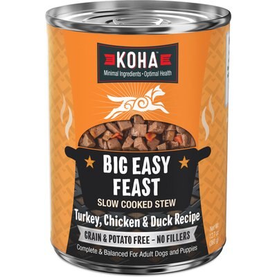 KOHA KOHA Big Easy Feast Slow Cooked Stew High Protein Wet Dog Food, 12.7-oz can, case of 12