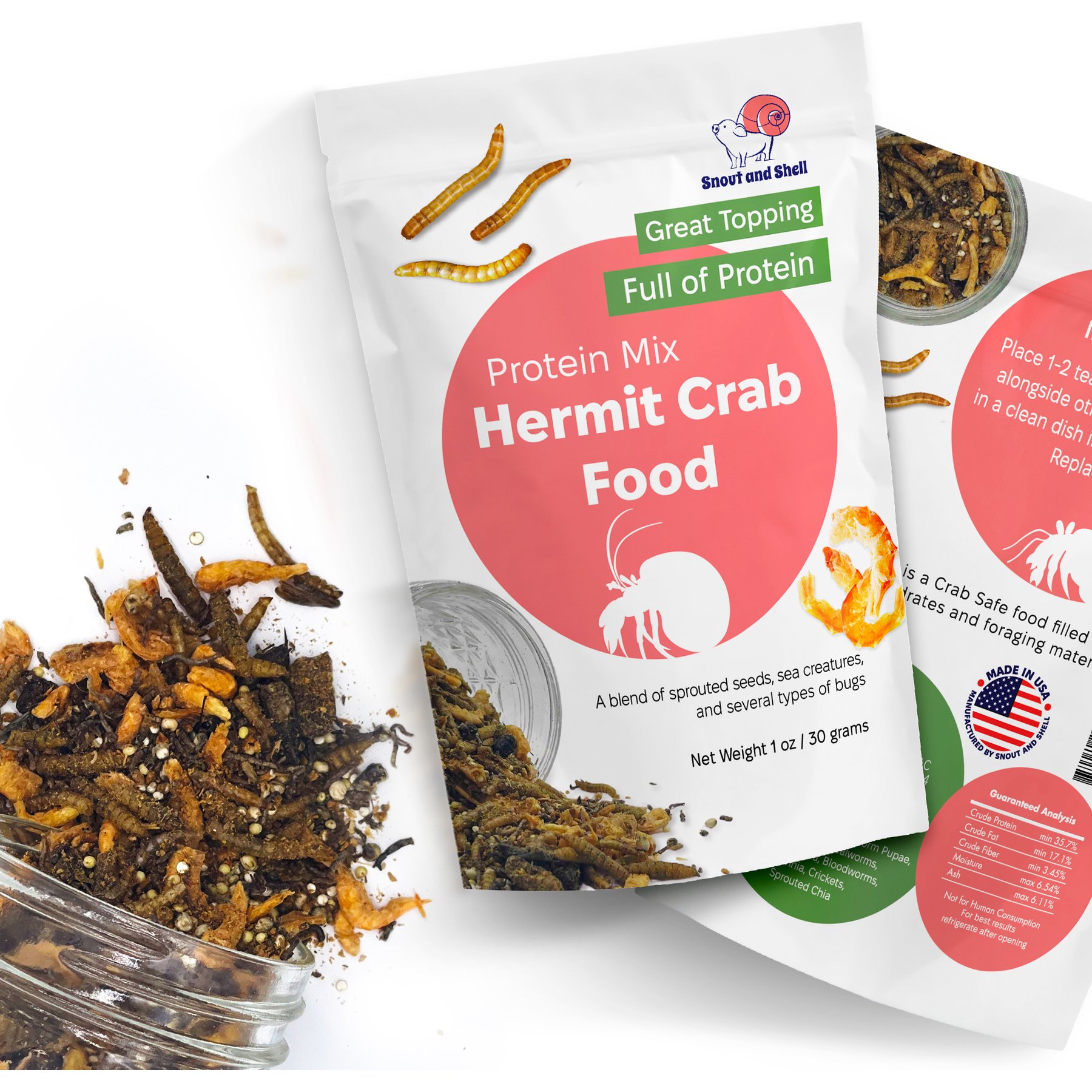 Snout and Shell Protein Mix Hermit Crab Food, 30-g bag