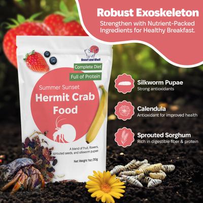 Show full view: Snout and Shell Summer Sunset Hermit Crab Food, 30-g bag slide 3 of 6