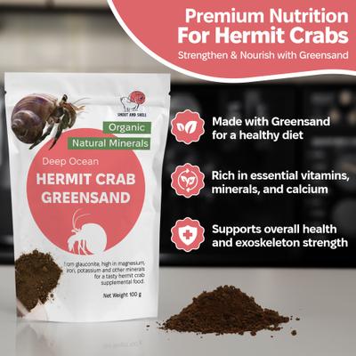 Show full view: Snout and Shell Hermit Crab Greensand Supplement, 100-g bag slide 2 of 6