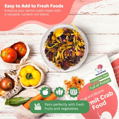 Show full view: Snout and Shell Bugs & Blooms Hermit Crab Food, 30-g bag slide 5 of 6