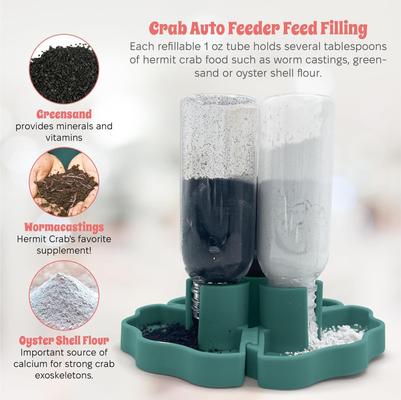 Show full view: Snout and Shell Hermit Crab Gravity Feeder, Green, 132-g bag slide 6 of 7