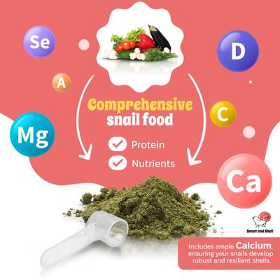 Show full view: Snout and Shell Vegetable Flavor Land Snail Food, 100-g bag slide 4 of 7