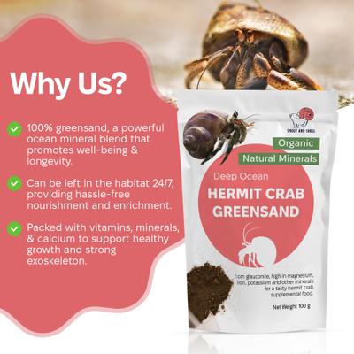 Show full view: Snout and Shell Hermit Crab Greensand Supplement, 100-g bag slide 6 of 6