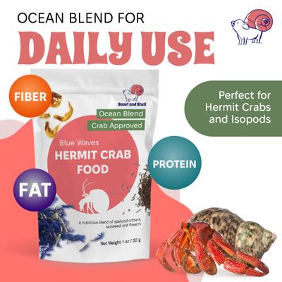 Show full view: Snout and Shell Blue Waves Hermit Crab Food, 30-g bag slide 4 of 9