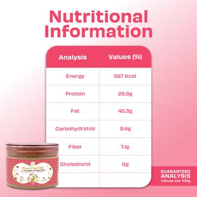 Show full view: Pawfect All Natural Peanut Butter with Strawberry & Pumpkin Seeds Grain-Free Food Topper & Lickable Dog Treat, 9.70-oz jar slide 6 of 9