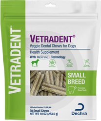 VETRADENT Veggie Small Adult Dog Dental Chew Treats, 30 count