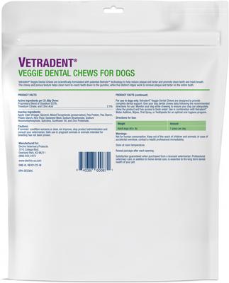 Show full view: VETRADENT Veggie Large Adult Dog Dental Chew Treats, 30 count slide 3 of 4