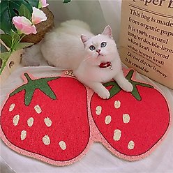 Happy & Polly Fruit Series Cat Litter Mat, 24 x 16-in, Strawberry