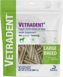 VETRADENT Veggie Large Adult Dog Dental Chew Treats, 30 count
