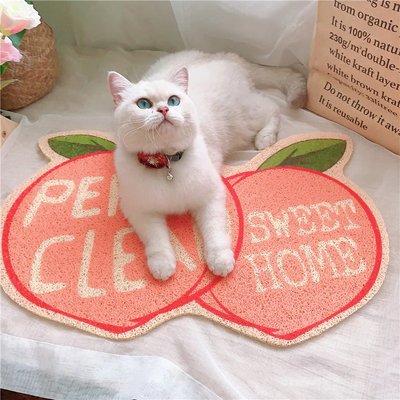 Happy & Polly Happy & Polly Fruit Series Cat Litter Mat, 24 x 16-in, Peach