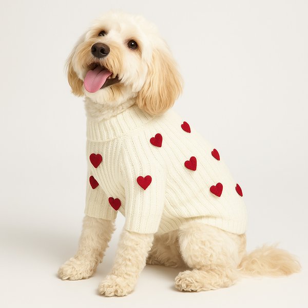 Show full view: Found My Animal 3D Icon Heart Dog Sweater, Medium slide 3 of 4