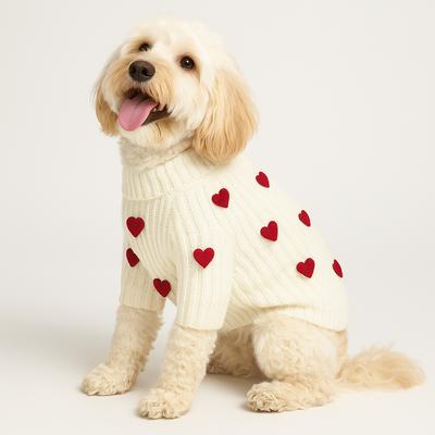 Show full view: Found My Animal Valentine's Day 3D Icon Heart Dog Sweater, XX-Large slide 4 of 6