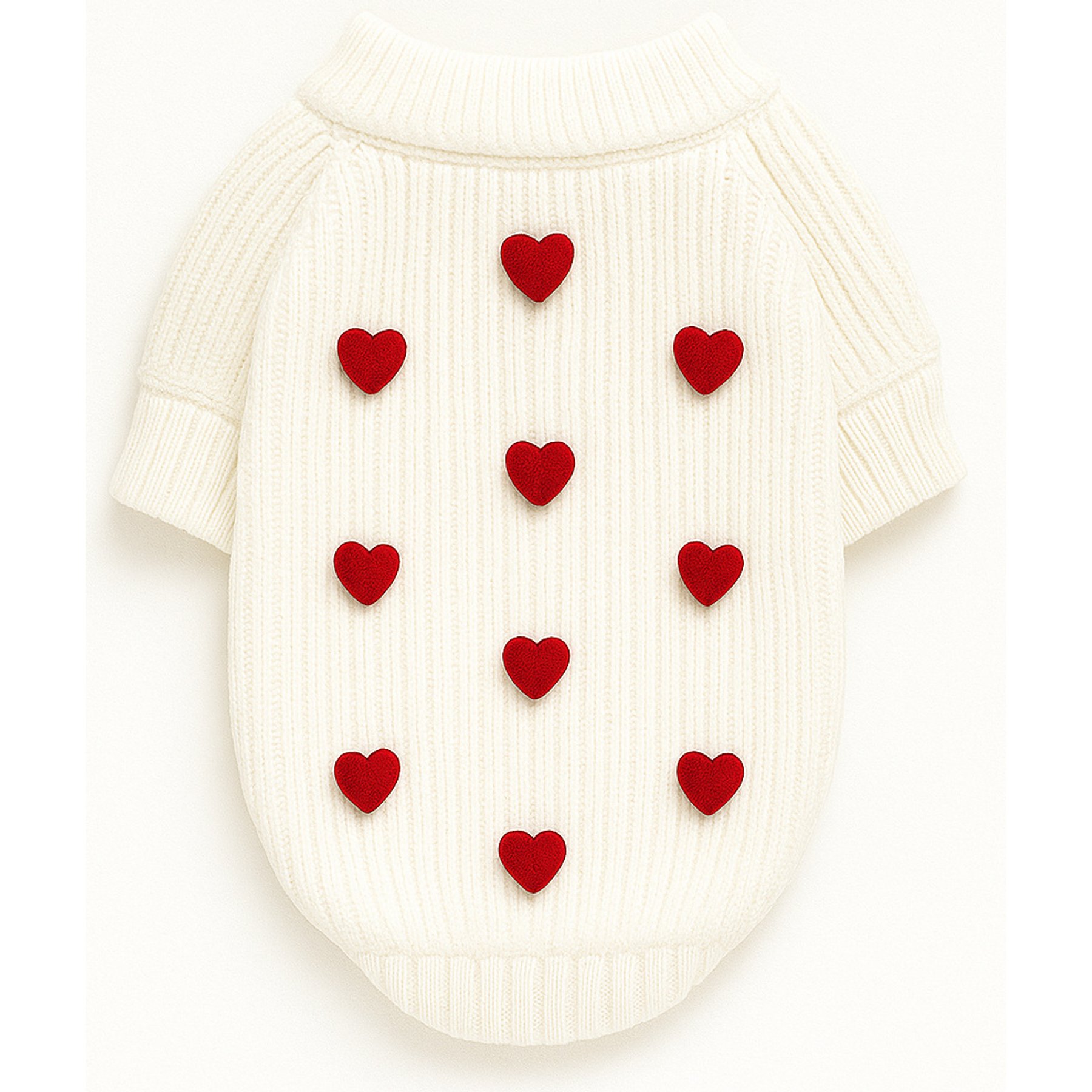 Found My Animal Valentine's Day 3D Icon Heart Dog Sweater, Large