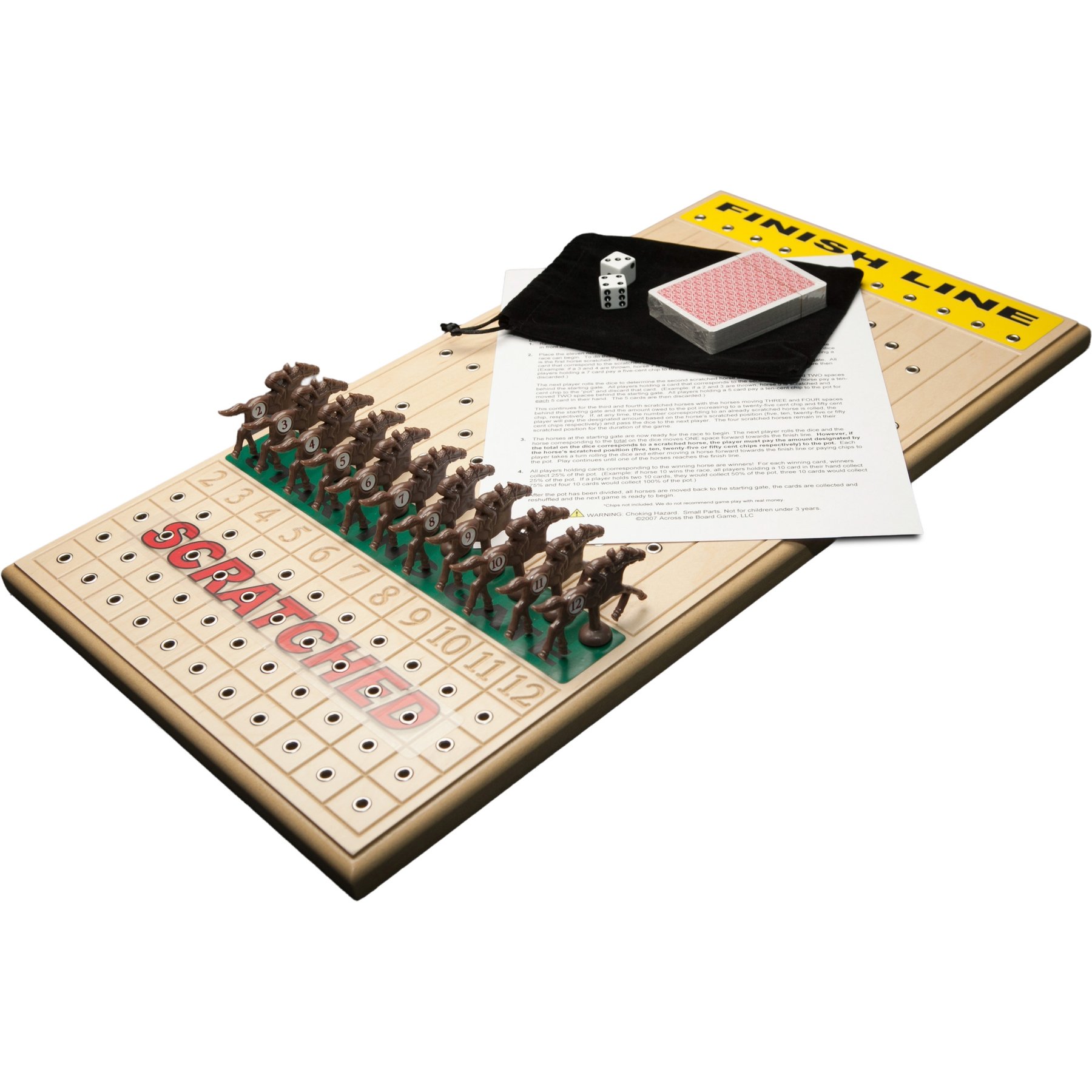 Across the Board Horseracing Gametop, Medium, Maple