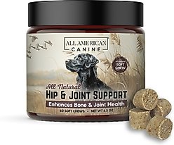 All American Canine Hip & Joint Support Soft Chews Supplement for Dogs, 60 count