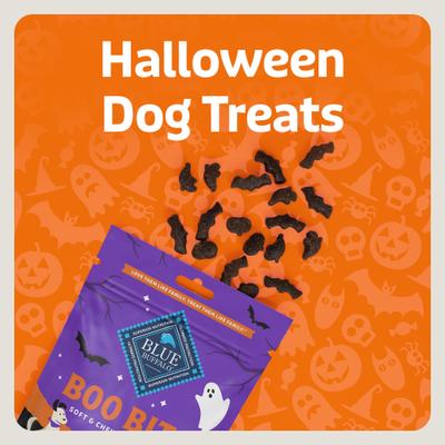 Show full view: Blue Buffalo Boo Bars Pumpkin & Cinnamon Crunchy Treats, 11-oz bag + Boo Bits Tasty Chicken Recipe Dog Treats, 4.5-oz bag slide 8 of 9