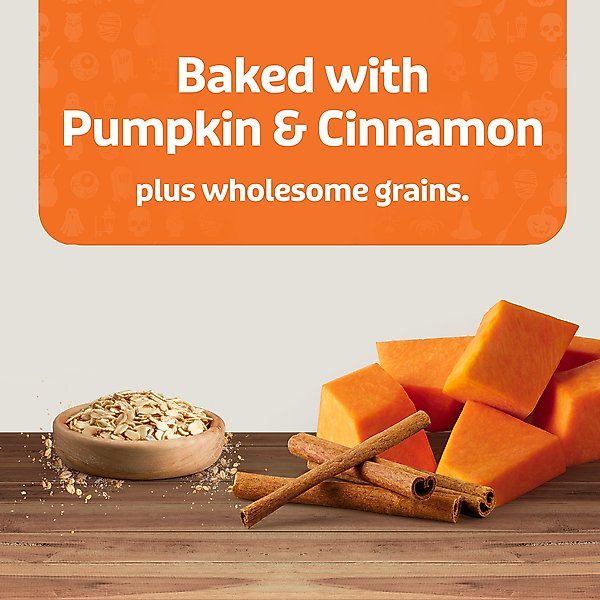 Show full view: Blue Buffalo Boo Bars Pumpkin & Cinnamon Recipe Crunchy Halloween Dog Biscuits, 11-oz bag slide 5 of 11