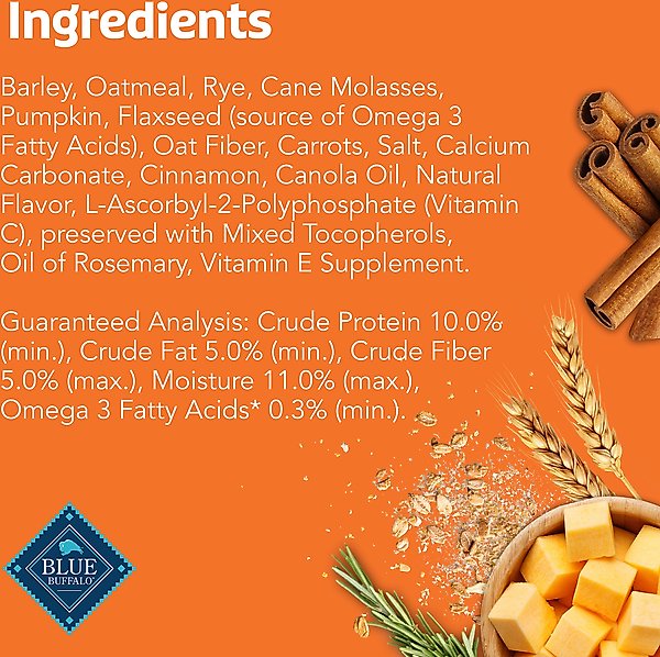 Show full view: Blue Buffalo Boo Bars Pumpkin & Cinnamon Recipe Crunchy Halloween Dog Biscuits, 11-oz bag slide 6 of 11